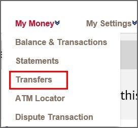 Transfer money from EDD account to RCU, step 1