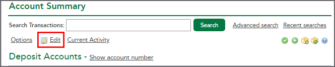Account Summary Edit