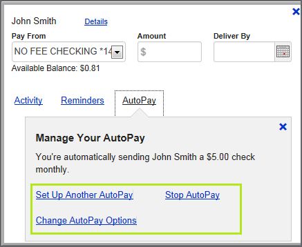 Manage Your AutoPay