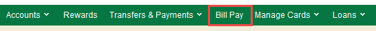 Online banking navigation with bill pay