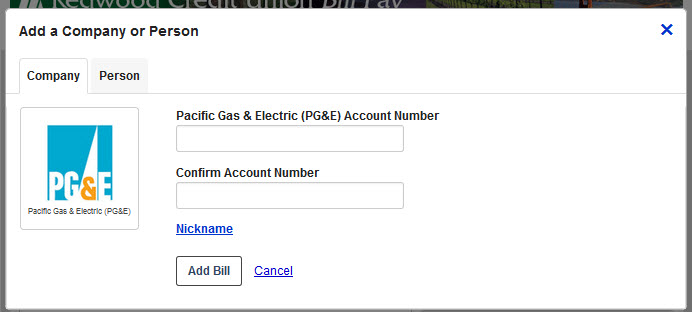 Biller account information