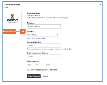 Remove Link has a new location it is now under Payee icon