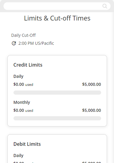 Business ACH cutoff times in mobile, step 2