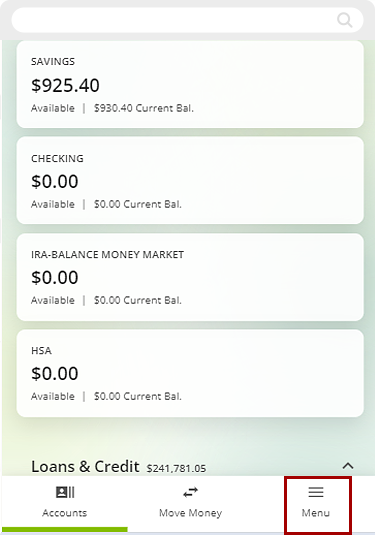 Canceling Visa Autopay in mobile, step 1