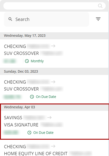 Canceling Visa Autopay in mobile, step 4