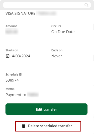 Canceling Visa Autopay in mobile, step 5