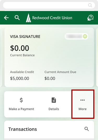 Register for card alerts in mobile, step 2