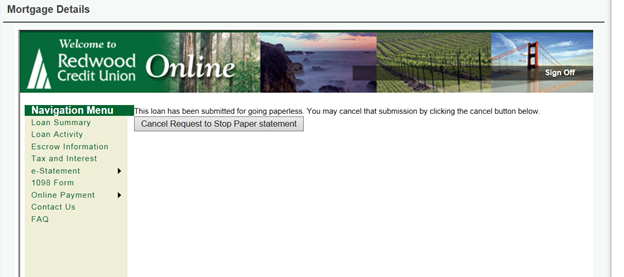 Image of Mortgage Details Paperless Confirmation Page