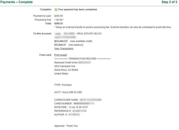 Payments with Debit Card Step 3