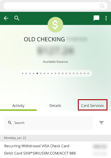 Adjusting your debit purchase limits in mobile, step 2