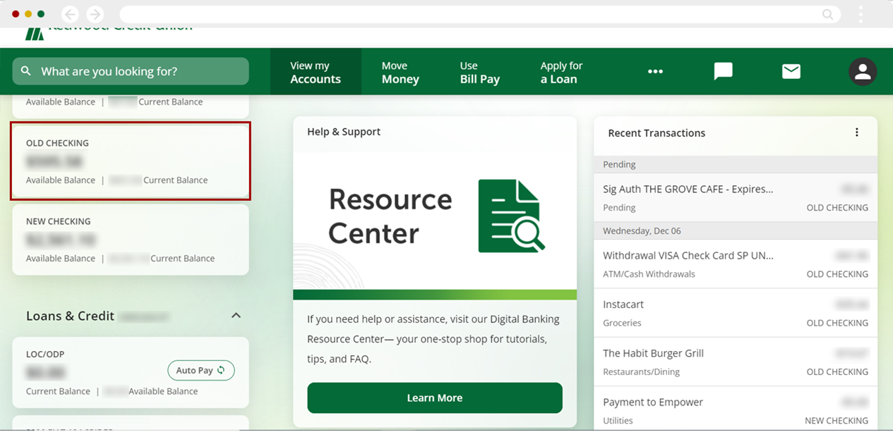 Adjusting your debit purchase limits on desktop, step 1