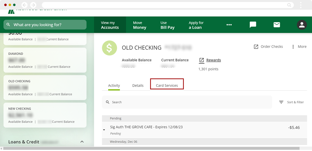 Adjusting your debit purchase limits on desktop, step 2