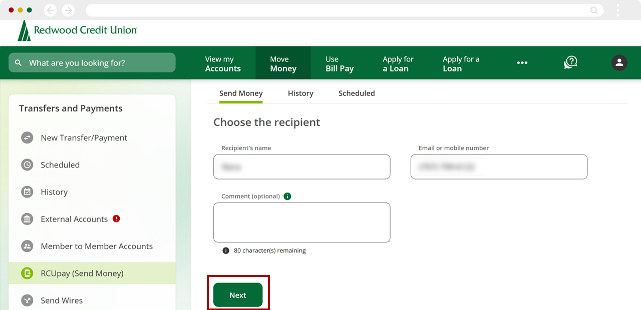One-time RCUpay on desktop, step 4