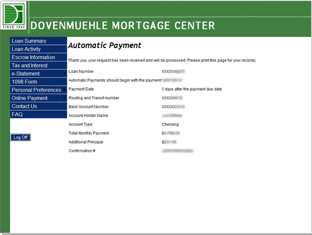 Image of Automatic Payment Submission Confirmation
