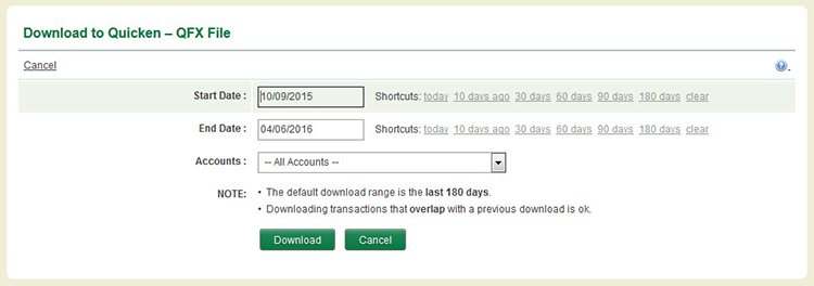 Download Page for Quicken - OFX file