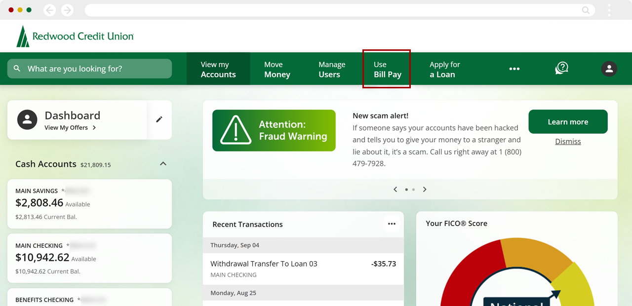 Edit recurring payment on desktop, step 1