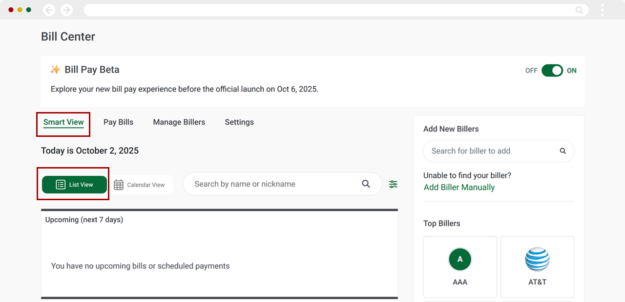 Edit recurring payment on desktop, step 2