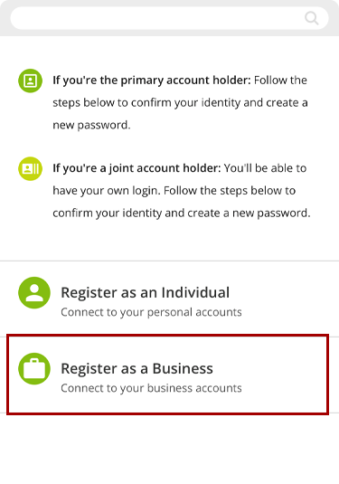 Enroll in mobile banking as a business, step 2
