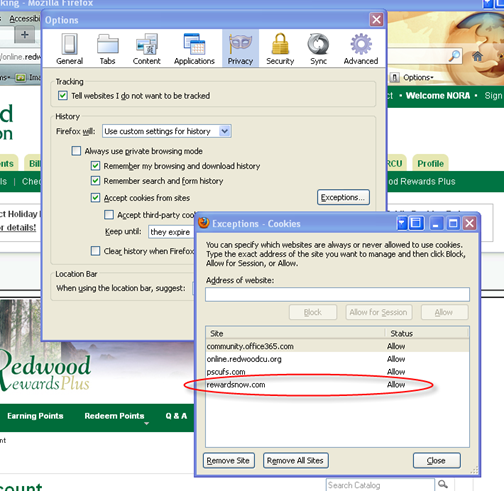 Adding Trusted Sites in Firefox