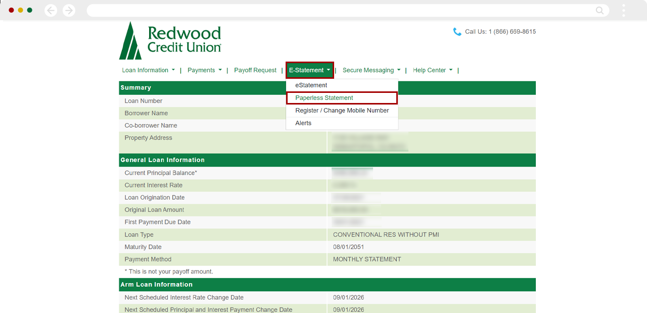 Enabling paperless statements on your first mortgage on desktop, step 4