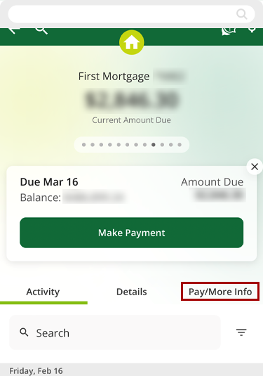 Enabling paperless statements on your first mortgage in mobile, step 2