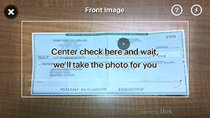 Auto Capture Image of From of Check.