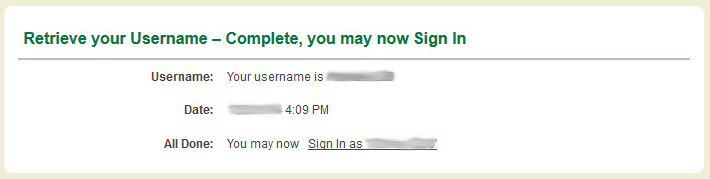 Image of Retrieve your Username displaying username