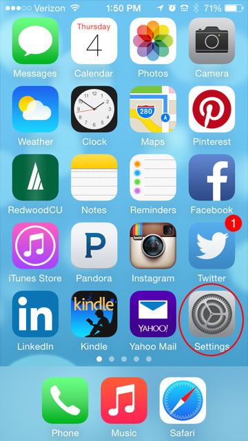 iPhone Background - Select Settings