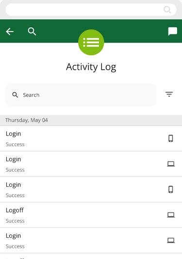 Login history in mobile, step 3