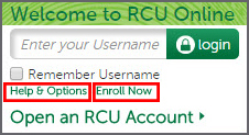 Image of Welcome to RCU Online banking login