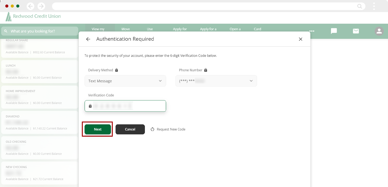 Reporting a lost or stolen debit or credit card on desktop, step 7