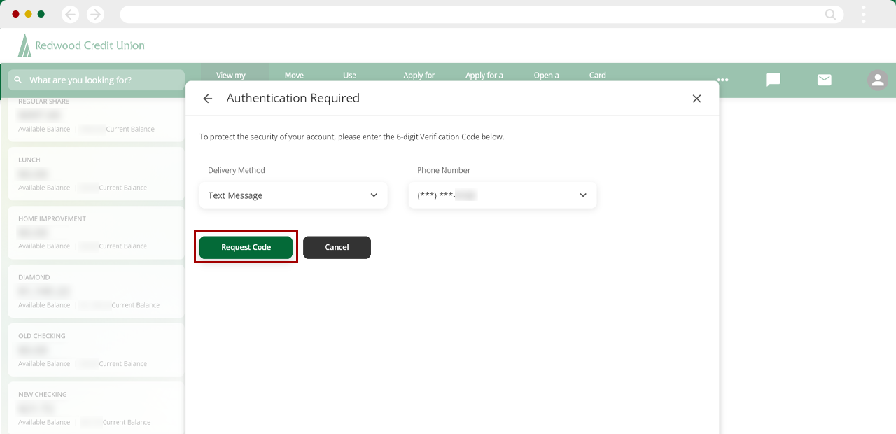 Reporting a lost or stolen debit or credit card on desktop, step 6