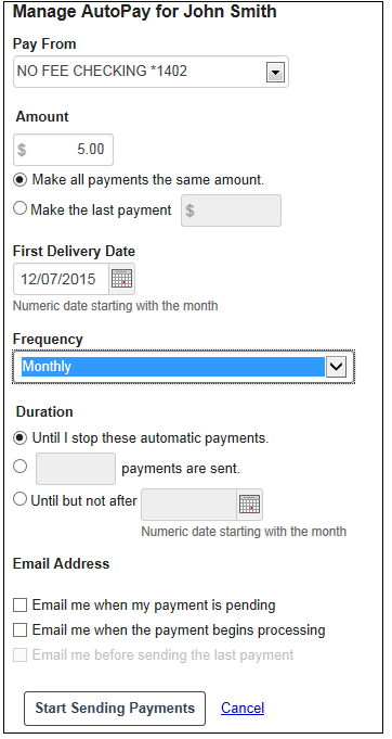 Manage AutoPay
