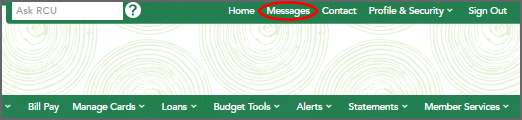 Online Banking Message Navigation