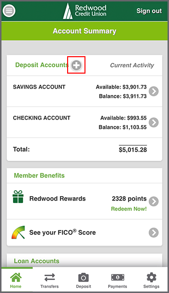Show Accoun Number Link next to Deposit Accounts