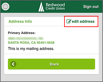 Mobile App Profile Edit Address Info