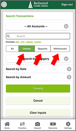 Common Transaction Types in Search