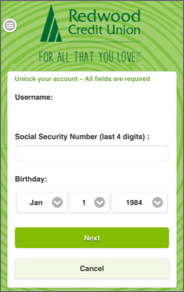 Unlock your account