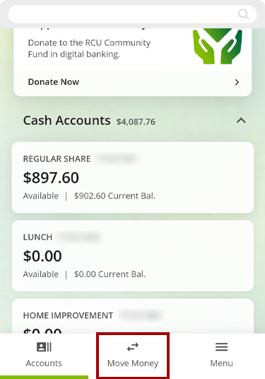 Recurring RCUpay on mobile, step 1