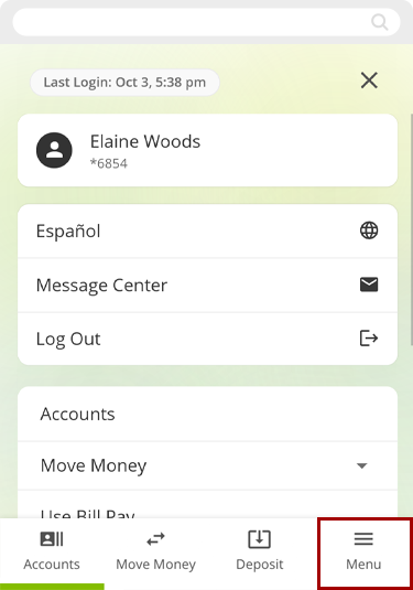 Editing a recurring payment in mobile, step 1