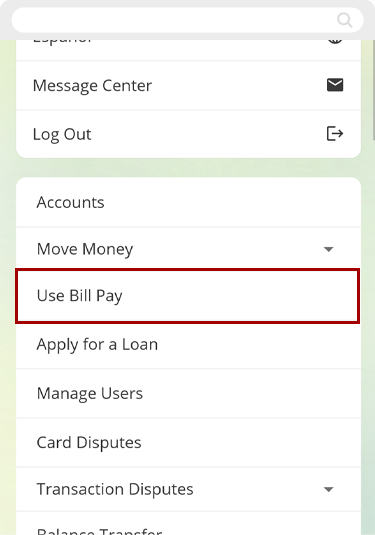 Editing a recurring payment in mobile, step 2