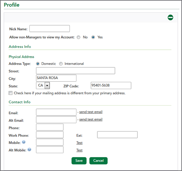 Edit Profile and Save