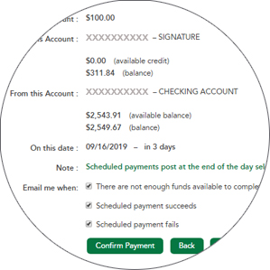 Verify your payment section