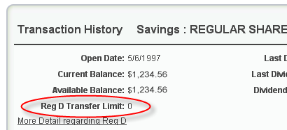 Reg D Transfer Limit