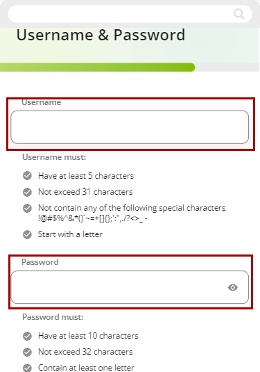 Registering for digital banking in mobile, step 5
