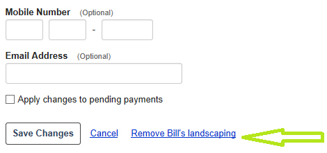 Remove Biller link at bottom