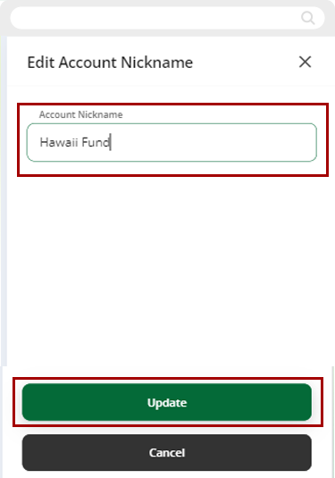 Renaming shares in mobile, step 3