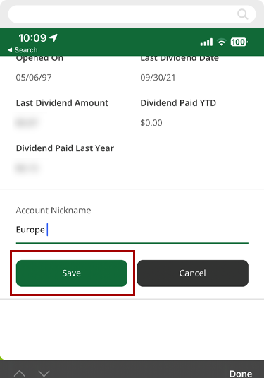 Renaming your shares in mobile, step 3