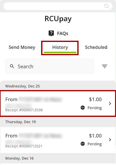 Resending notification texts in mobile, step 3
