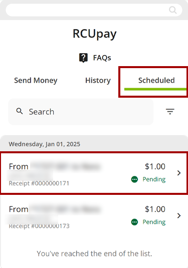 Resending recurring notification texts in mobile, step 2